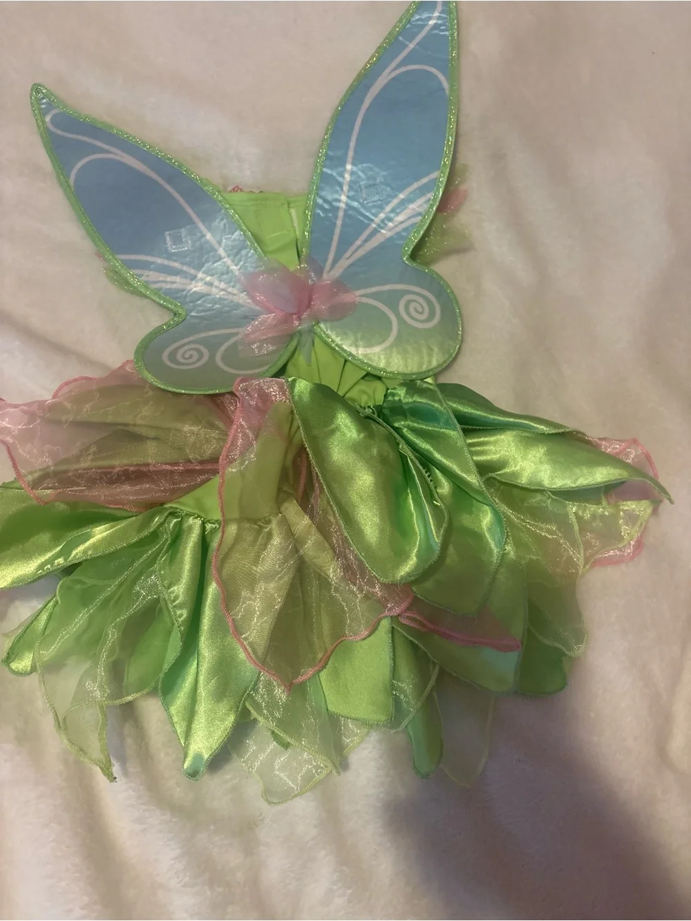 Disney Green and Pink Fairy Dress Costume with Blue Wing Accents - Picture 11 of 16